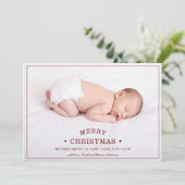 Eerste kerstfoto van baby's Aankondiging geboorte (Staand voorkant)