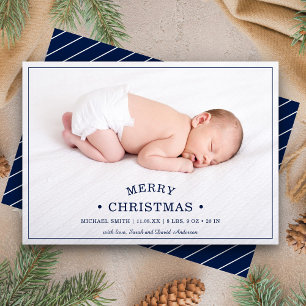 Eerste kerstfoto van baby's Aankondiging geboorte