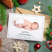 Eerste kerstfoto van baby's Aankondiging geboorte
