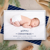 Eerste kerstfoto van baby's Aankondiging geboorte