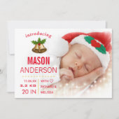 Eerste kerstfoto van baby's Aankondiging geboorte (Voorkant)