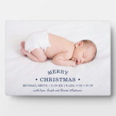 Eerste kerstfoto van baby's Aankondiging geboorte Fotoplaat (voorkant)
