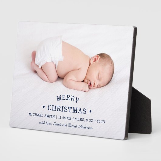 Eerste kerstfoto van baby's Aankondiging geboorte Fotoplaat (Zijkant)