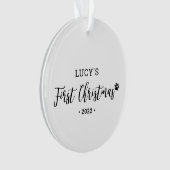 Eerste kerstfoto van Black & White Puppy Dog Ornament (voorkant)