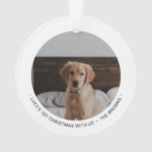 Eerste kerstfoto van Black & White Puppy Dog Ornament (achterkant)