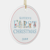 Eerste Kerstfoto van Cute Animal Baby Keramisch Ornament (Rechts)