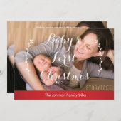 Eerste kerstfoto van de baby feestdagenkaart (Voorkant / Achterkant)