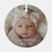 Eerste kerstfoto van de baby glas ornament (Achterkant)