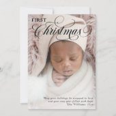 Eerste kerstfoto van de baby Plat kerstkaartje Feestdagenkaart (Voorkant)