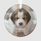 Eerste kerstfoto van de moderne Lijst Pet Ornament (achterkant)