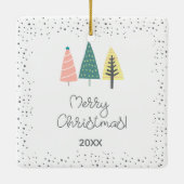 Eerste kerstfoto van de moderne pastel baby keramisch ornament (Achterkant)