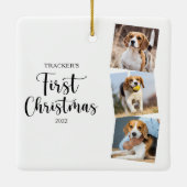 Eerste kerstfoto van een eenvoudige foto van Pet P Keramisch Ornament (Achterkant)