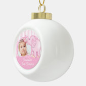 Eerste kerstfoto van Elephant Baby Keramische Bal Ornament (Rechts)