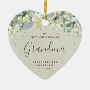 Eerste kerstfoto van grootouder/iedere verwant keramisch ornament