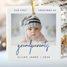 Eerste kerstfoto van grootouders Minimalistische b