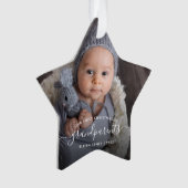 Eerste kerstfoto van grootouders wit ornament (voorkant)