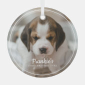 Eerste kerstfoto van Modern Lijst Pet Glas Ornament (Voorkant)