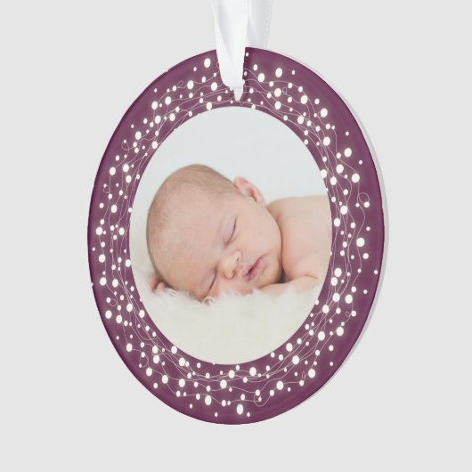 Eerste kerstfoto van mousserende lampjes Baby Ornament (voorkant)