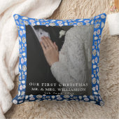 Eerste kerstfoto van Mr & Mrs Huwelijk Kussen (Deken)