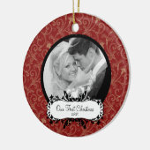 Eerste kerstfoto van Ornament Elegant Swirls (Links)