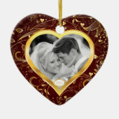Eerste kerstfoto van Ornament Gold Heart (Voorkant)