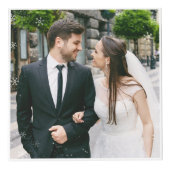 Eerste kerstfoto van pasgetrouwden kubus (Voorkant)