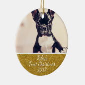 Eerste kerstfoto van Pet Keramisch Ornament (Rechts)