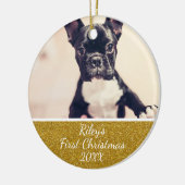 Eerste kerstfoto van Pet Keramisch Ornament (Links)
