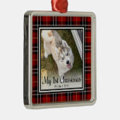 Eerste kerstfoto van Puppy Metalen Ornament (Rechts)