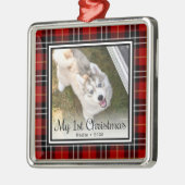 Eerste kerstfoto van Puppy Metalen Ornament (Links)