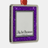 Eerste kerstfoto van Puppy Metalen Ornament (Rechts)