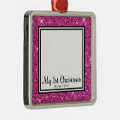 Eerste kerstfoto van Puppy Metalen Ornament (Rechts)