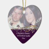Eerste kerstfoto van Wedding Couple Keramisch Ornament (Links)