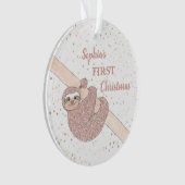 Eerste kerstfoto voor baby Glitter Sleuf Ornament (voorkant)