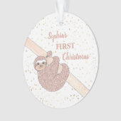 Eerste kerstfoto voor baby Glitter Sleuf Ornament (voorkant)