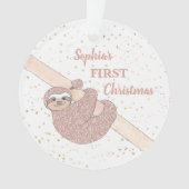 Eerste kerstfoto voor baby Glitter Sleuf Ornament (voorkant)