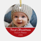 Eerste kerstfoto voor baby's - Modern minimalist Keramisch Ornament (Voorkant)