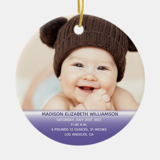 Eerste kerstfoto voor baby's Ornament (Voorkant)