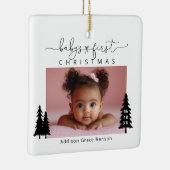 Eerste kerstfoto voor baby's Ornament (Rechts)
