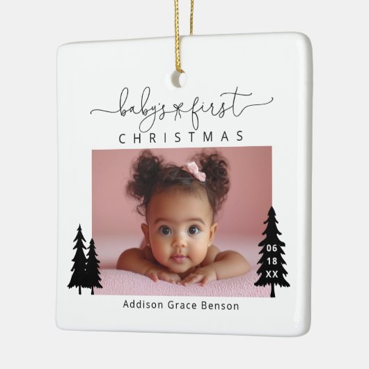Eerste kerstfoto voor baby's Ornament (Links)