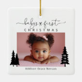 Eerste kerstfoto voor baby's Ornament (Achterkant)