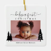 Eerste kerstfoto voor baby's Ornament (Voorkant)