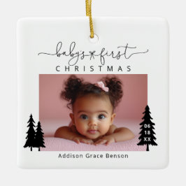 Eerste kerstfoto voor baby's Ornament