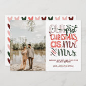 Eerste kerstfotokaart feestdagenkaart (Voorkant / Achterkant)