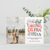 Eerste kerstfotokaart feestdagenkaart (Staand voorkant)