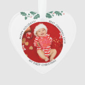Eerste kerstfoto's Baby en mam Ornament (voorkant)