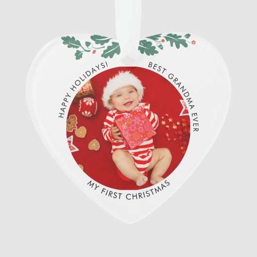 Eerste kerstfoto's Baby en mam Ornament (voorkant)