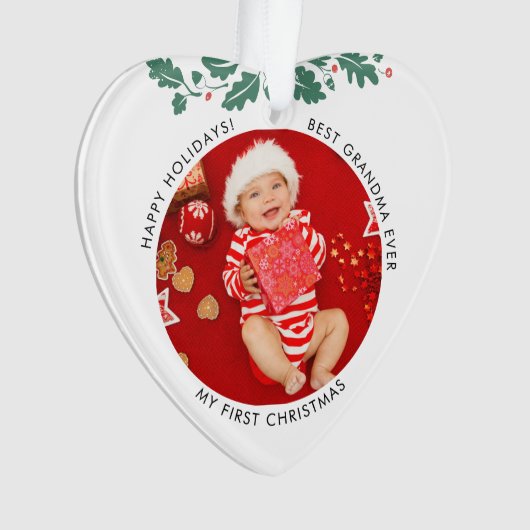 Eerste kerstfoto's Baby en mam Ornament (voorkant)