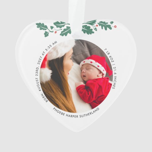 Eerste kerstfoto's Baby en mam Ornament (achterkant)