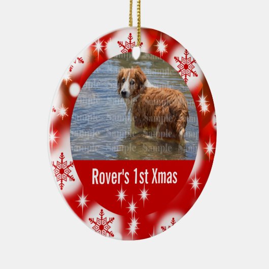 Eerste kerstfoto's keramisch ornament (Rechts)